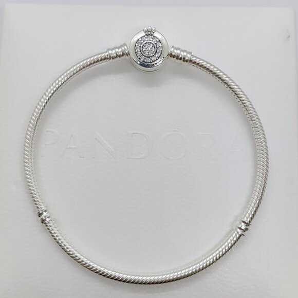 Pandora Moments Sparkling Crown O Snake Chain Bracelet S925 Sliver with box - Picture 2 of 8